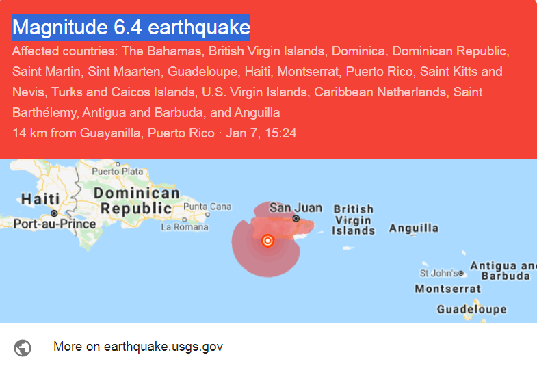Puerto Rico earthquake 6.4