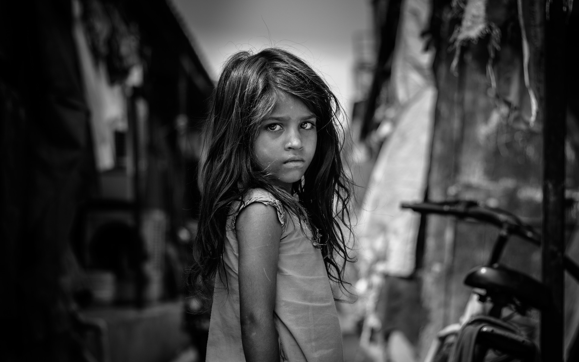 Girl kid child portrait sad poor