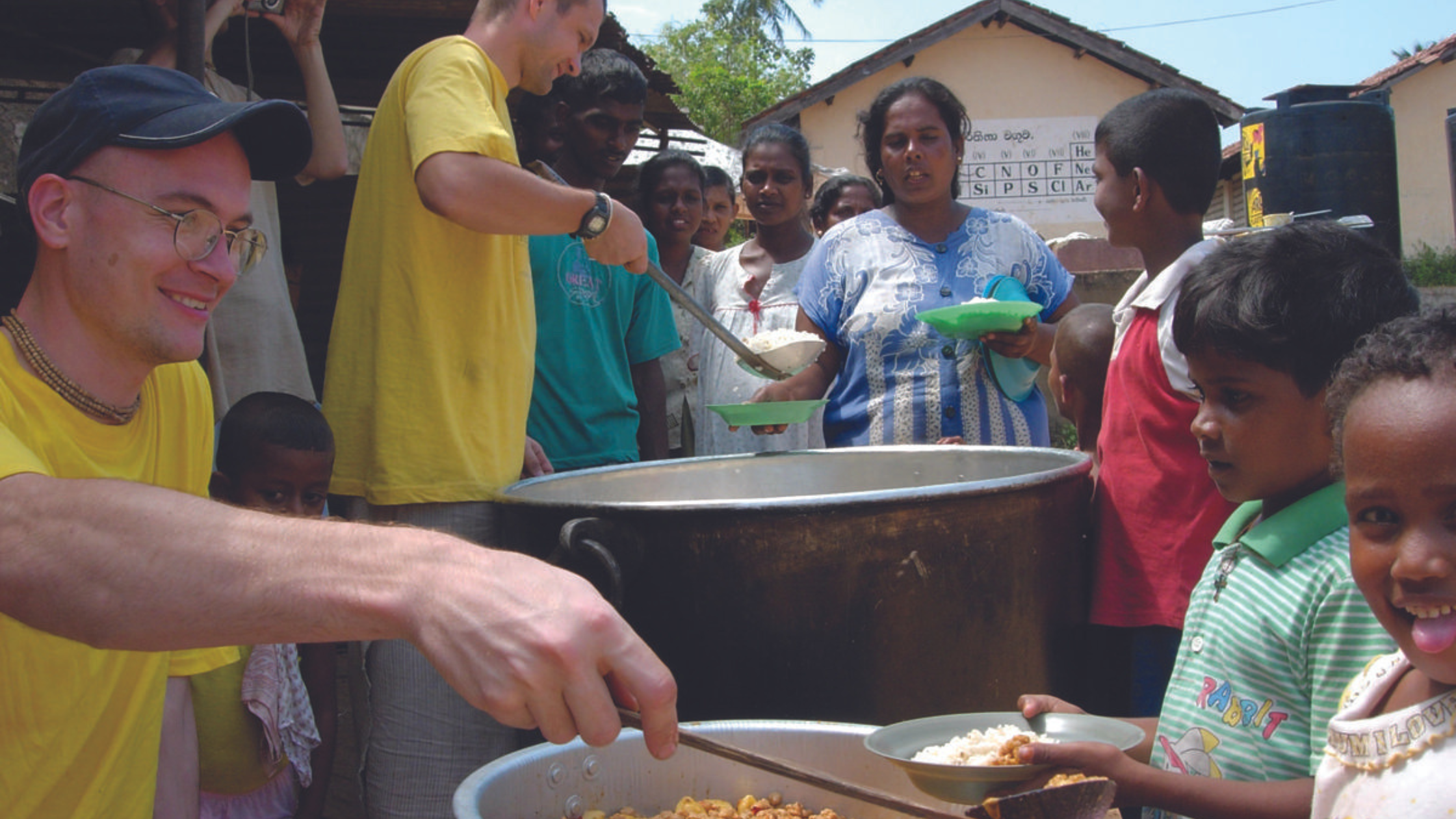 Serving food in a remote community area