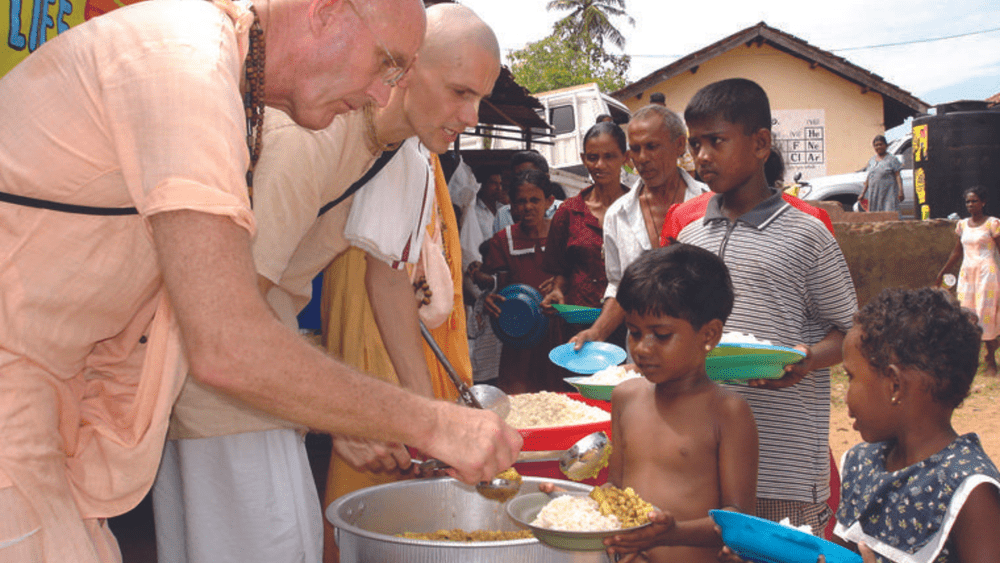Serving or giving food in a certain community