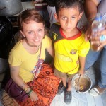 Juliana helping children in Ecuador