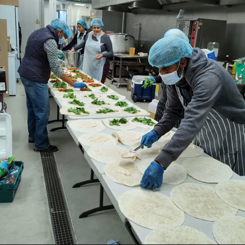 People are preparing meals